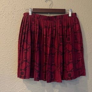 Banana Republic Red and Black Patterned Mini Skirt